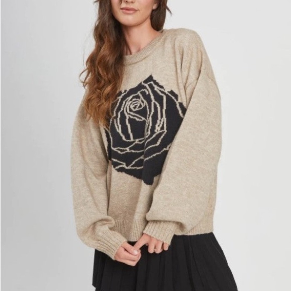 NWT Girl Dangerous Rose Oversized Sweater